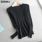 2021 basic v-neck solid autumn winter Sweater Pullover Women Female Knitted sweater slim long sleeve badycon sweater cheap