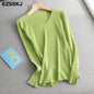 2021 basic v-neck solid autumn winter Sweater Pullover Women Female Knitted sweater slim long sleeve badycon sweater cheap
