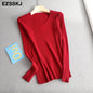 2021 basic v-neck solid autumn winter Sweater Pullover Women Female Knitted sweater slim long sleeve badycon sweater cheap