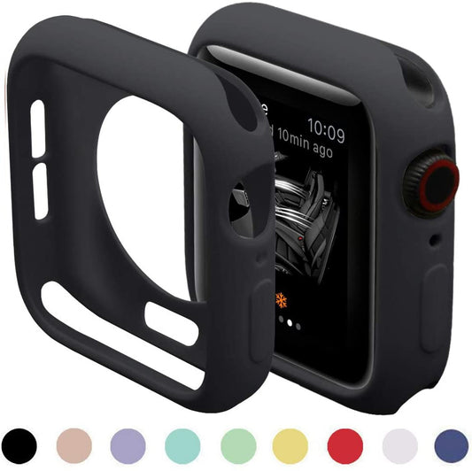 Soft Silicone Case for Apple Watch 7 45mm 6 SE 5 4 3 42MM 38MM Cover Protection Shell for iWatch series 7 6 5 40 44 41mm Bumper