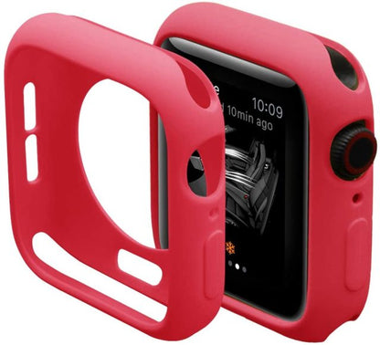 Soft Silicone Case for Apple Watch 7 45mm 6 SE 5 4 3 42MM 38MM Cover Protection Shell for iWatch series 7 6 5 40 44 41mm Bumper