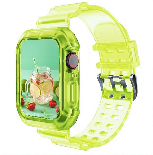 silicone Strap for Apple Watch Band 40mm 44mm 38mm Transparent Correa Sport loop wrist for Iwatch Series 6 se 5 4 3 2 Accesorios